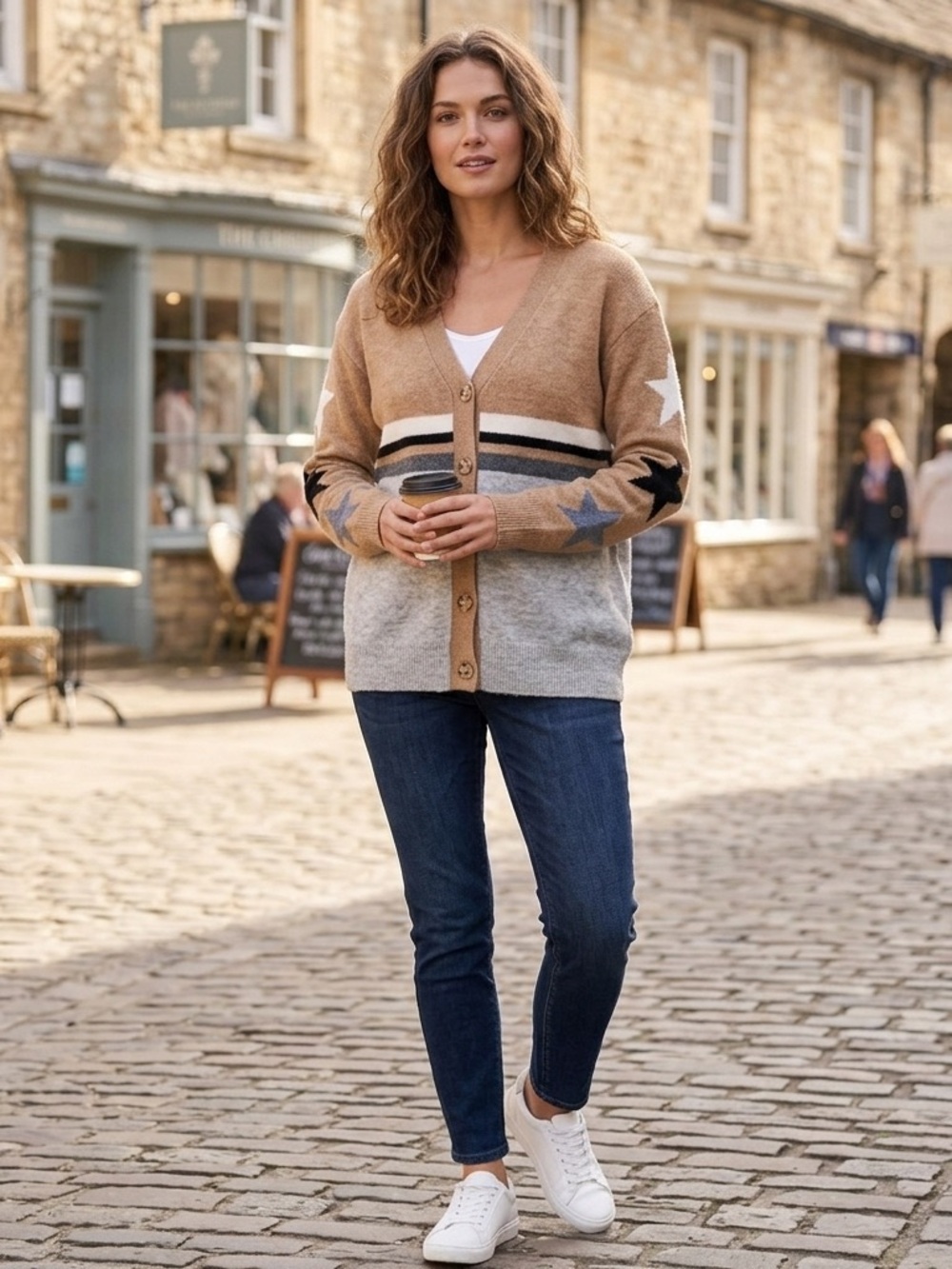NWT Hem & Thread Colorblock Star Cardigan Sweater | Medium